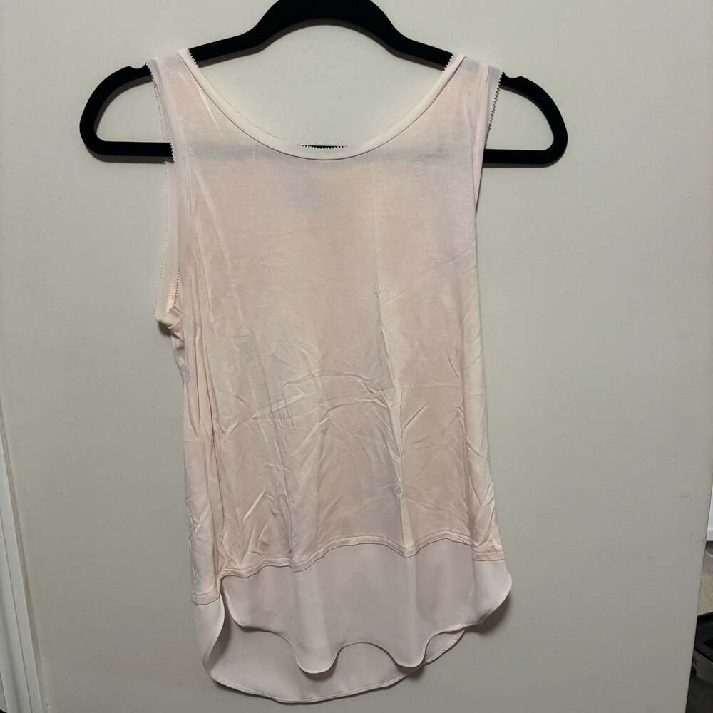 LOFT Blush Pink Layered Mixed Media Sleeveless Tank Top XS